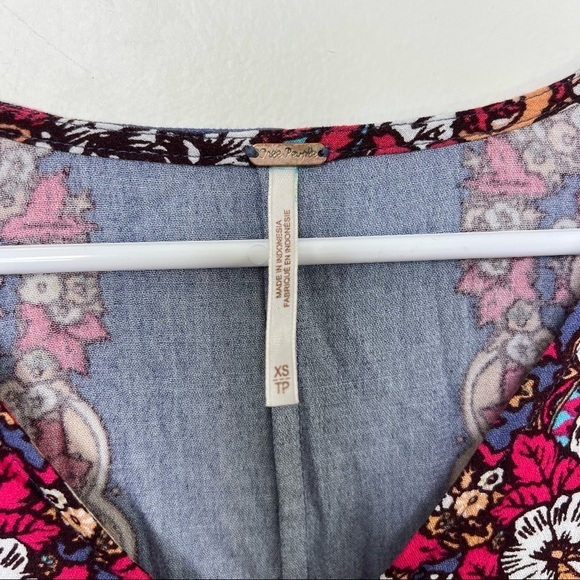 Free People Paisley Floral Printed Long Sleeve Flowy Tunic Dress - Picture 7 of 10